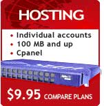 Individual hosting accounts. 100 MB and up